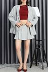 Bisou Marka Oversize Blazer Ceket Gri - 30675.1437.