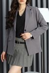 Efruza Marka Poliviskon Blazer Ceket Gri - 70107.1991.