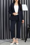 Efruza Marka Poliviskon Blazer Ceket Lacivert - 70107.1991.