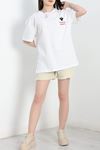 Baskılı Oversize Tişört Beyazkırmızı1 - 40637.1872.