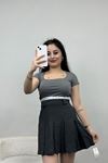 Kare Yaka Penye Tişört Boyalıgri - 21804.200.