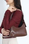 Oval Baget Çanta Bordo - 50052.1624.