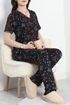 Milan Kumaş Düğmeli Pijama Takımı Lacikırmızı - 50145.1857.