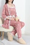 Pegasus Üçlü Pijama Takımı Gülkurusuyaprak - 70044.1048.