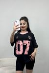 Oversize Forma Tişört Siyahpembe - 70128.1855.