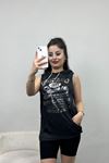 Kapşonlu Kolsuz Tişört Füme - 70221.1092.