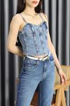 Denim Büstiyer Mavi - 1136.1966.