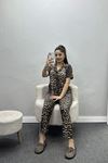 Milan Kumaş Düğmeli Pijama Takımı Leopar - 50415.1951.