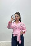 Yandan Bağlamalı Gömlek  Pembe - 30612.1909.