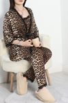 Milan Kumaş 3'Lü Pijama Set Kahveleo - 50147.1857.