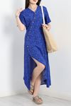 Düğmeli Elbise Saks - 40982.701.
