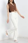 Pover Likra İspanyol  Kot Pantolon Beyaz - 70171.2001.