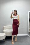 Atletli Kaşkorse Elbise Bordo - 40970.1748.