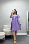 Poplin Kumaş Elbise Lila - 40978.701.
