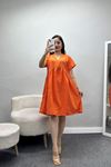 Poplin Kumaş Elbise Portakal - 40978.701.