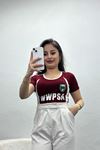 Şerit Detaylı Bisiklet Yaka Body Bordo - 70194.1856.