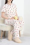 Alt Üst Aynı Milan Pijama Takımı Beyazkiraz - 70594.1929.