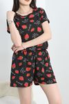 Alt Üst Aynı Şortlu Pijama Takımı Siyahçilek - 40751.1857.