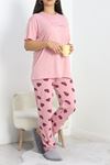 Büyük Beden Poliviskon Pijama Takımı Gülkurusu - 40925.1961.