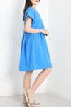 Poplin Kumaş Elbise Saks - 40978.701.