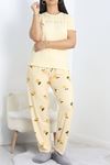 Enjeksiyon Baskı Milan Kumaş Battal Pijama Takımı Açıksarı - 70093.1952.