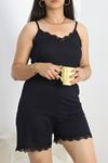 Büyük Beden Şortlu Pijama Takımı Lacipuanlı - 40809.1050.
