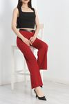 Pensli Bol Kesim Krep Pantolon Bordo - 20910.1605.
