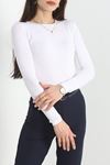 Bisiklet Yaka Viskon Body Beyaz - 50224.1723.
