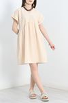 Poplin Kumaş Elbise Bej - 40978.701.