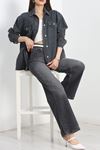 Denim Kot Ceket Füme - 20817.1778.