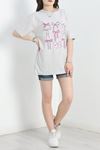 Lüx Penye Baskılı Oversize Tişört Dumangri - 30524.1878.