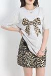Lüx Penye Baskılı Oversize Tişört Dumangri - 30525.1878.