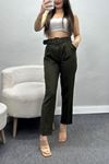 Kemerli Kumaş Pantolon Açıkhaki - 20369.1397.