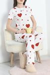 Alt Üst Aynı Pegasus Pijama Takımı Beyazbordo - 50419.1048.