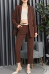 Dabıl Kumaş Blazer Pantolon Takım Kahve - 70120.1397.