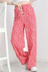 Desenli Keten Pantolon Pembe1 - 40997.701.