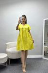 Keten Kumaş Elbise Sarı - 40980.701.