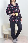 Milan Kumaş 3'Lü Set Pijama Takımı Lacipembe - 70103.1857.