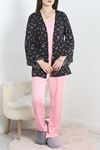 Milan Kumaş 3'Lü Set Pijama Takımı Pembesiyah - 70103.1857.