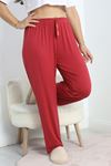 Viskon Büyük Beden Pijama Altı Bordo - 50433.2007.