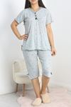 Viskon Büyük Beden Şortlu Pijama Takımı Mint - 50428.1048.