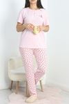 Büyük Beden Pijama Takımı Pembekırmızı - 40810.1050.