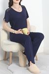 Viskon Pijama Takımı Lacivert - 50455.1952.