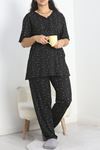 Viskon Büyük Beden Pijama Takımı Siyahyıldız - 50435.1952.