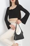 İspanyol Kol Crop Bluz Siyah - 60015.1905.