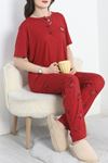 Viskon Pijama Takımı Bordo - 50437.1952.