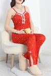 Milan Kumaş Paçası Yırtmaçlı Pijama Takımı Kırmızıyıldız - 50146.1857.