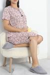 Viskon Büyük Beden Şortlu Pijama Takımı Pembekalp - 50428.1048.