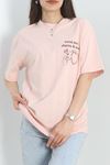 Baskılı Oversize Tişört Pudrabordo - 40637.1872.