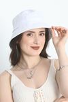 Piercing Detay Bermuda Şapka Beyaz1 - 40757.1736.